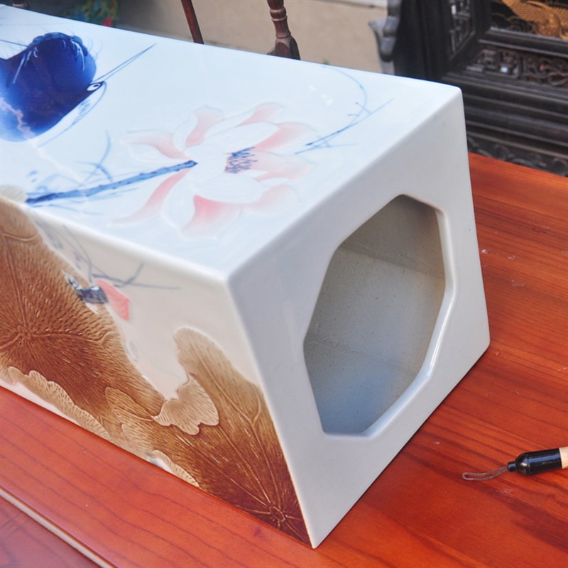 景德镇陶瓷器收藏花瓶插花器家居装饰品客厅四方镶器吴国军手绘
