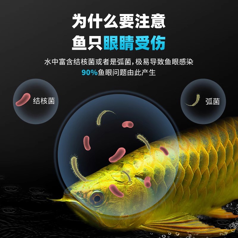 玛豆克蒙预防龙鱼虎鱼观赏鱼蒙眼细菌感染日常护眼改善水质环境差