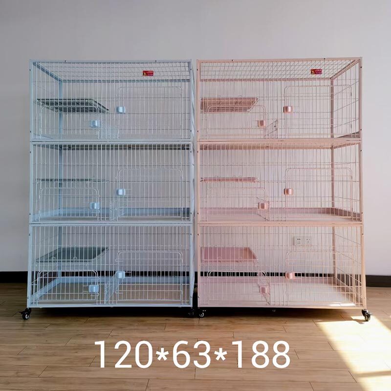 皋翔大型180三层实木猫笼带平板休息台粉色笼子托盘繁育寄养展笼