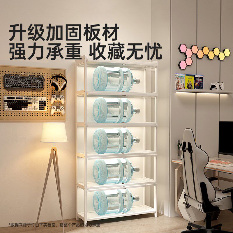 手办展示柜带锁落地带灯积木亚克力透明置物架多层玩具收纳家用柜