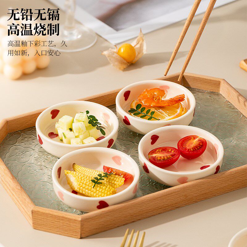 调味碟家用陶瓷骨头盘吐骨碟蘸料碟子创意碟子小号轻奢酱油碟醋碟