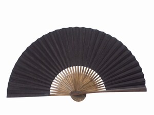 仙宝绍兴传统扇子 全棕扇工艺毛全本黑纸折扇 戏曲曲艺用黑扇子