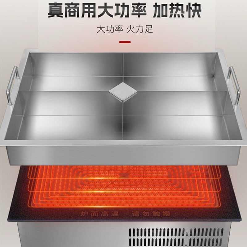 商用烤鱼电陶炉嵌入式电烧烤炉自助餐烤肉炉长方形烤鱼炉家用商用