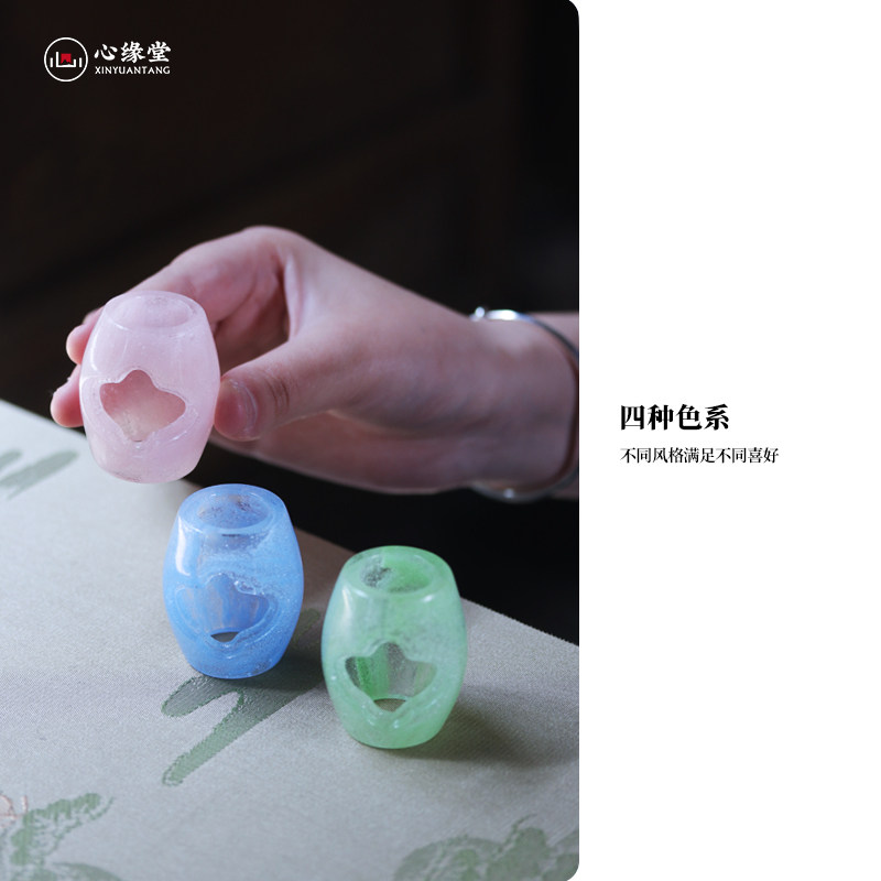 心缘堂琉璃盖置海棠海棠茶壶盖盖.门洞置景】粉彩托手工茶席置【