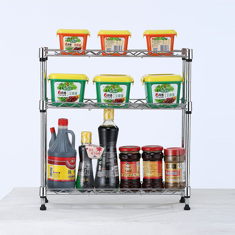 厨房用品置物架台面三层调味料架宽25cm墙角层架宽20cm夹缝架子