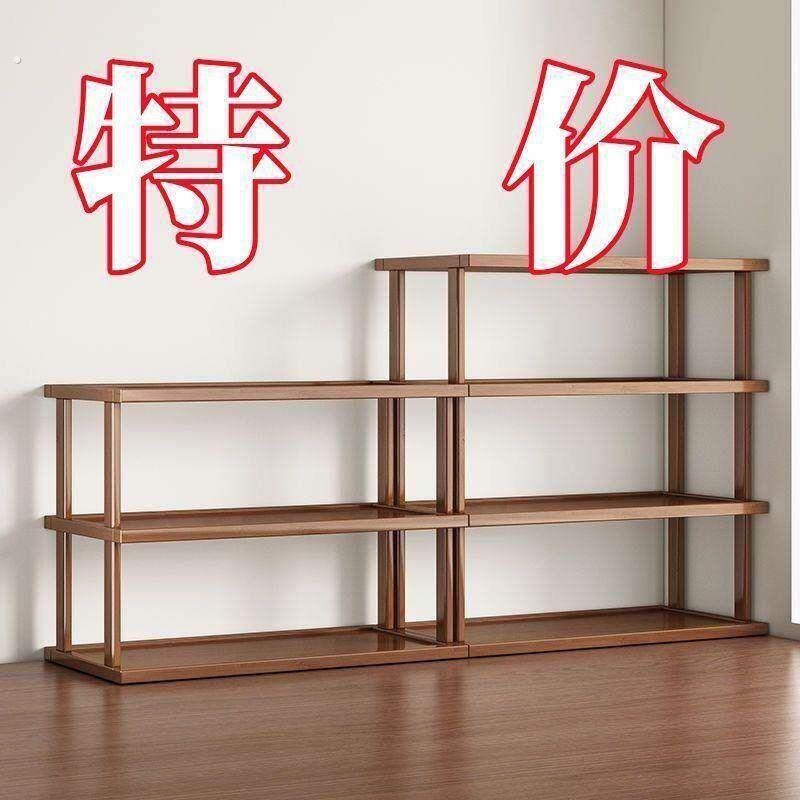 桌面置物架桌上增高加厚可调收纳架子台面小型多层放东西竹木隔板