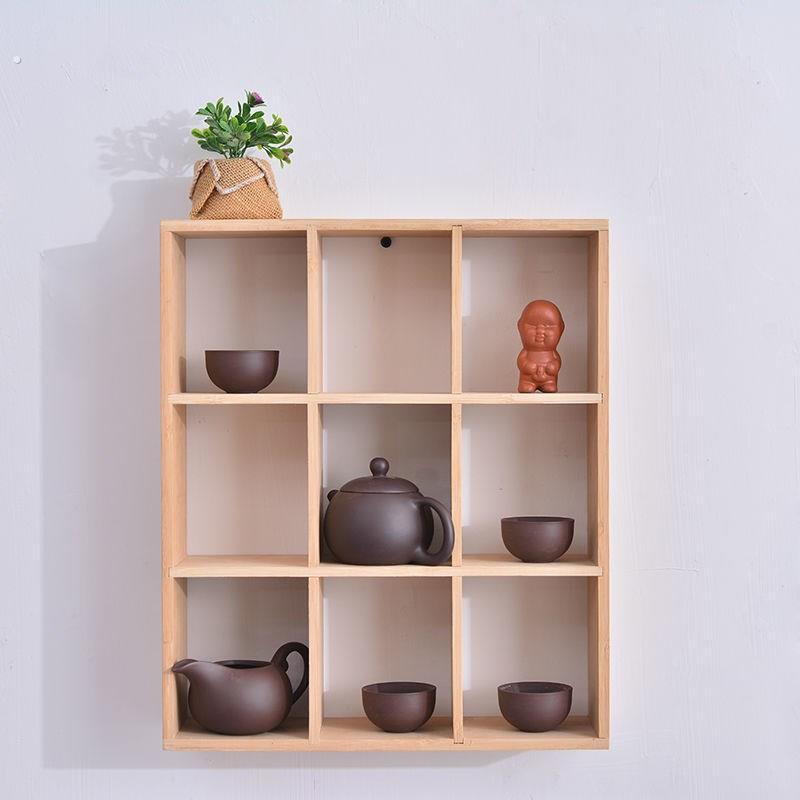 实木博古架格子架茶壶展示架置物架茶杯架子茶具收纳层架多宝格挂