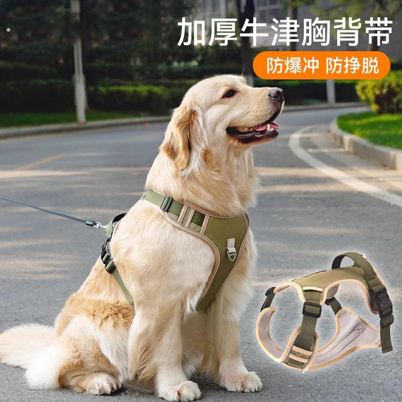 狗狗用品 中大型犬户外遛狗牵引绳防挣脱大狗遛弯胸背带反光狗绳