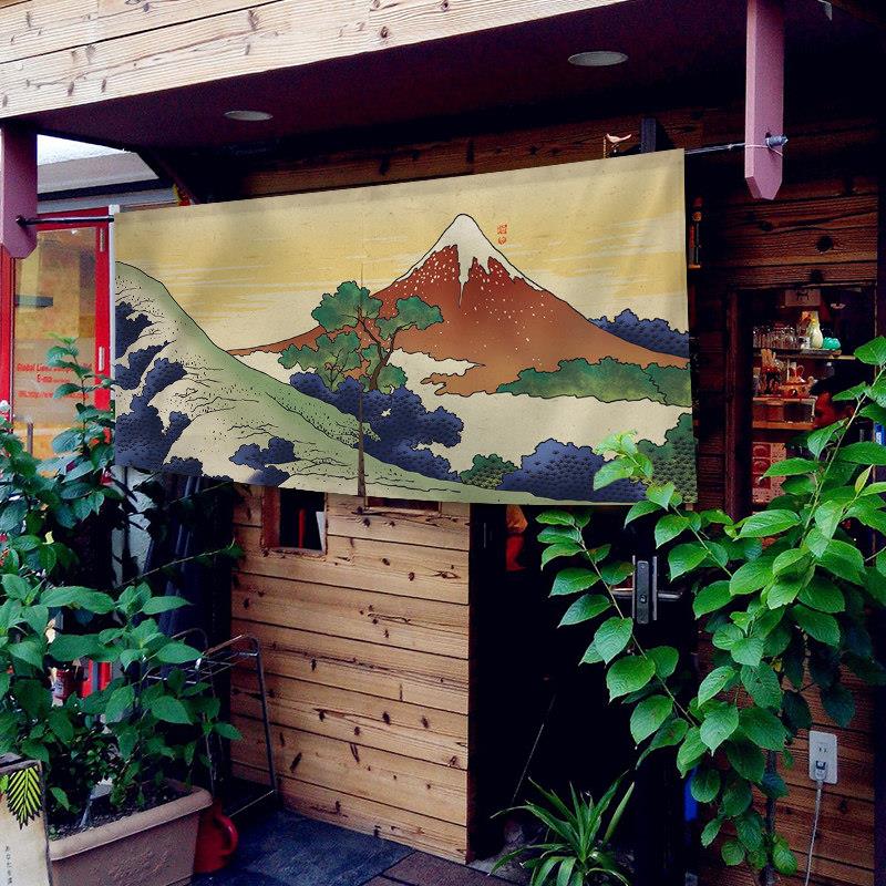 日式门帘店铺装饰门头商用厨房隔断帘横挂帘暖帘橱柜遮挡布帘定制