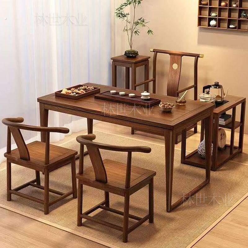 实木办公室小型茶台泡茶阳台茶几一体 家用喝茶茶桌桌椅组合功夫图片