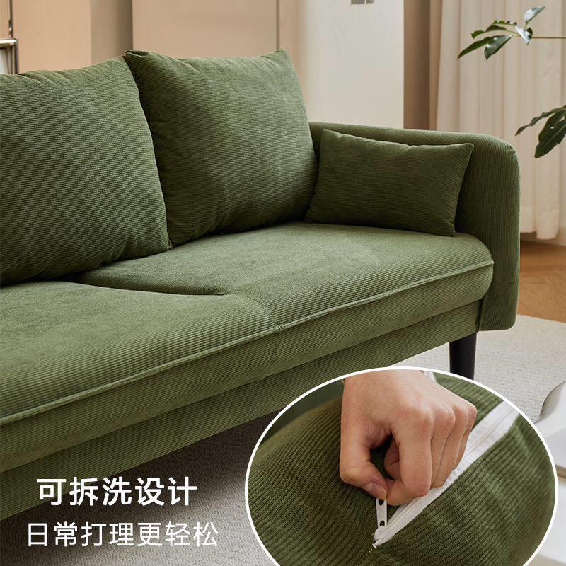 办公家用客厅卧室公寓出租房服装店休息区双三人复古网红布艺沙发