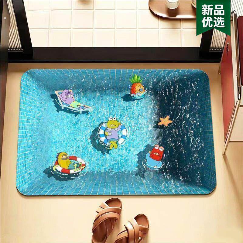 硅藻泥速干卫生间浴室防滑垫地垫强吸水垫脚垫门口地毯天津地毯