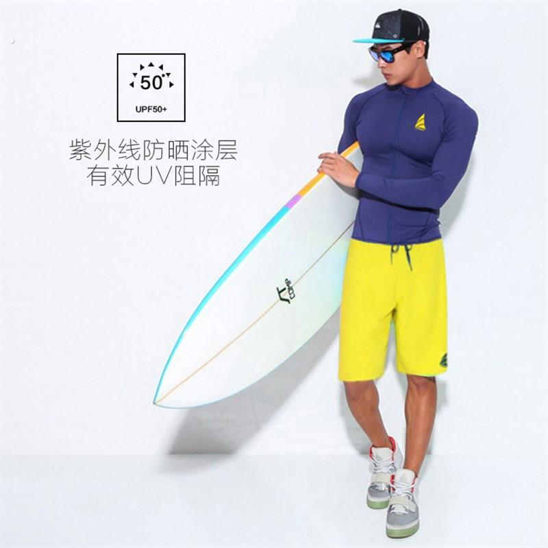 新款韩版潜水服男户外拉炼滑水两件式紧身长袖冲浪服防晒浮潜水母