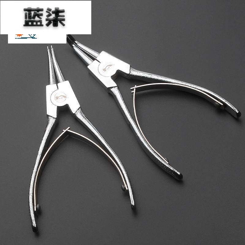 6寸宁桥卡簧钳子更换防盗门把手 自动锁锁芯白内卡外卡曲口直口轴