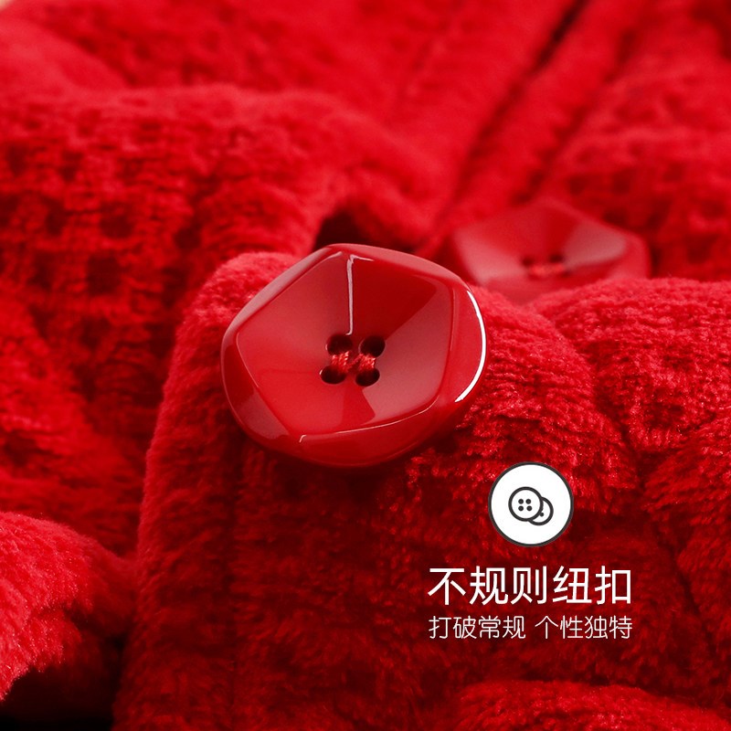睡衣女冬天加厚夹棉法兰绒加绒珊瑚绒保暖秋冬款冬季大红色本命年