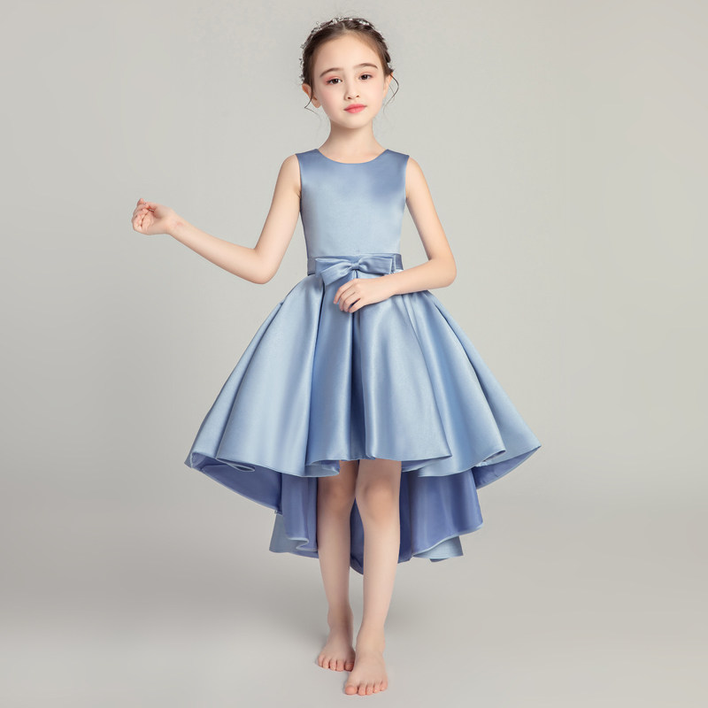 女童主持人晚礼服儿童走秀婚纱公主裙长袖小花童钢琴演出服洋气春