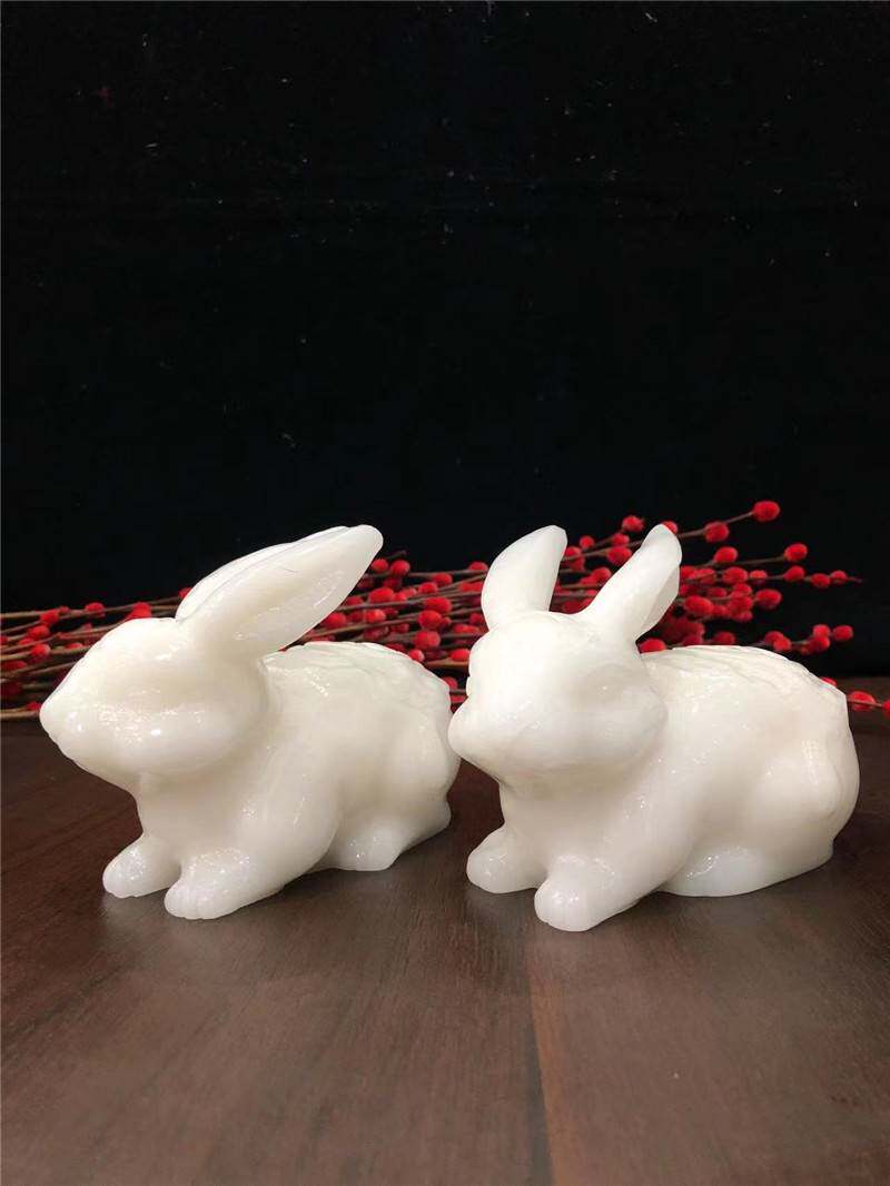 白玉兔子摆件生肖兔家居招财客厅电视柜酒柜办公室装饰开业送礼品