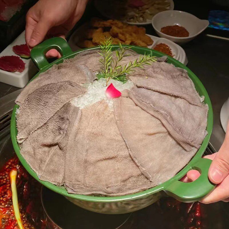 密胺仿瓷仿古鼎形商用创意干冰盘子网红火锅大刀腰片毛肚专用餐具