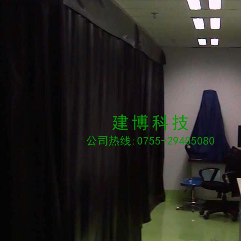黑色PVC防静电窗帘暗室用黑色网格帘全黑防静电软帘PVC遮光隔离帘