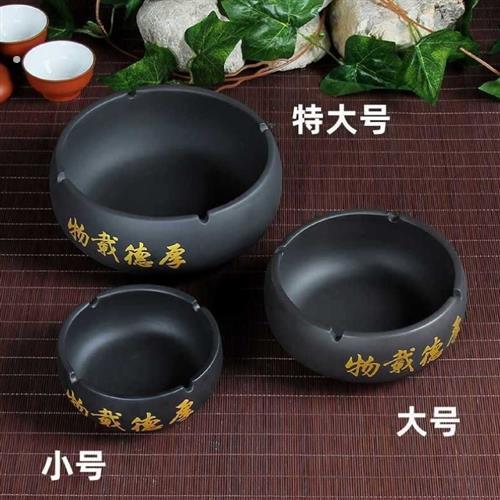 家用黑陶茶渣缸茶洗特大号建水中式复古茶道配件带盖水盂茶盂茶盆