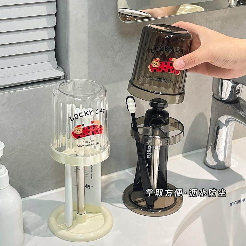 轻奢家用牙刷架漱口杯化妆室洗漱台置物收纳支架情侣闺蜜牙缸牙杯