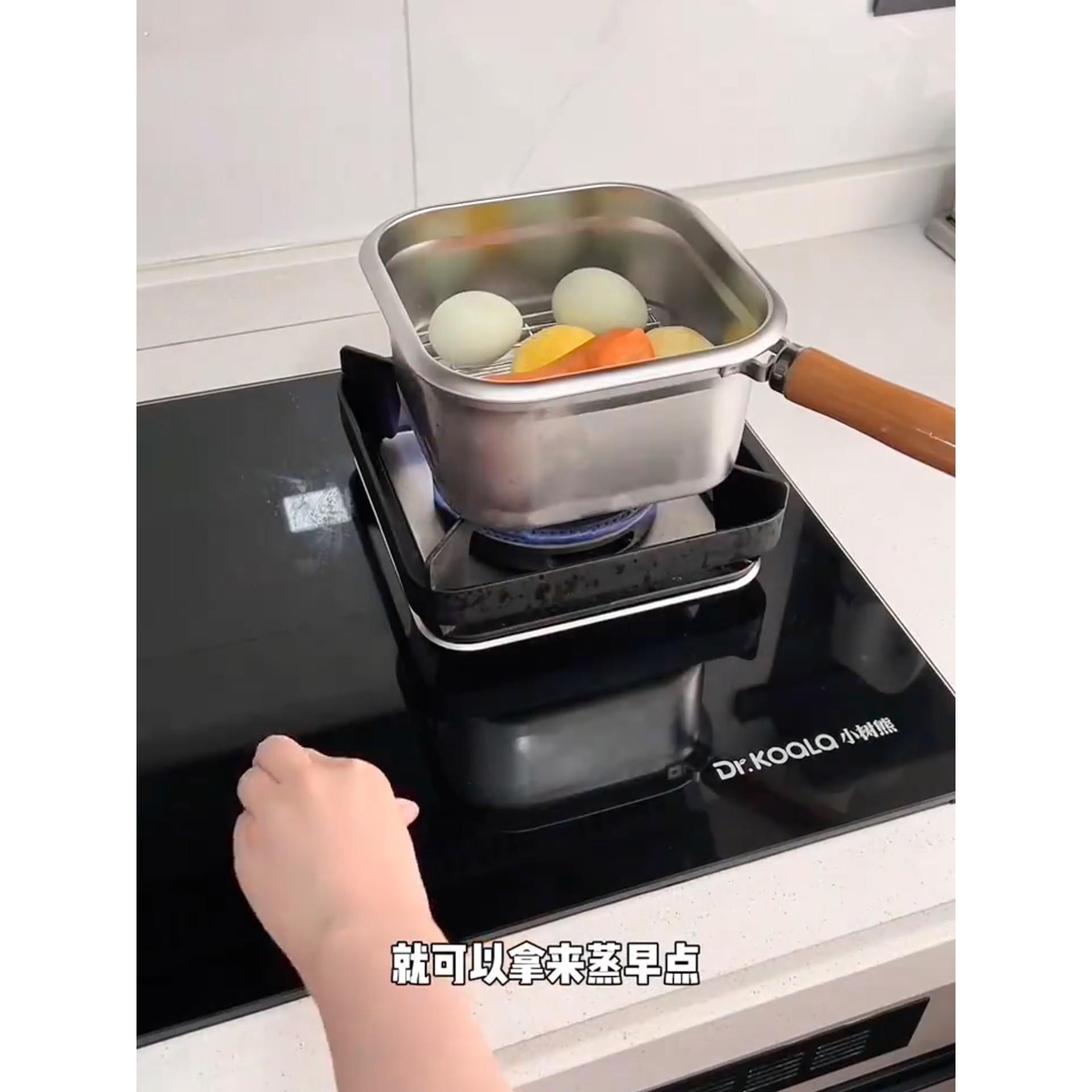 多功能油炸小锅出租屋家用迷你不锈钢方形带滤网煮锅户外便携炸锅