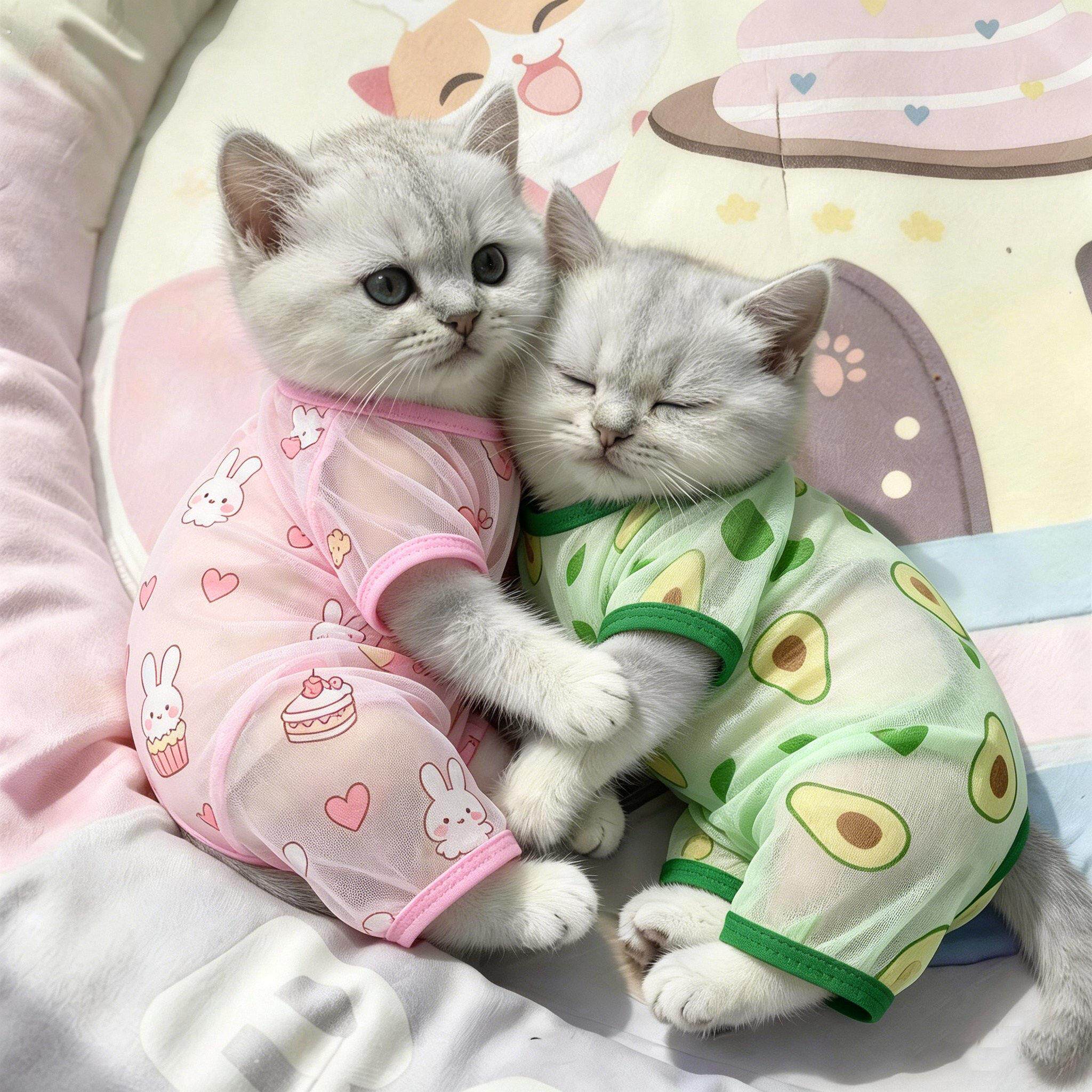 猫咪四脚连体衣夏季防晒薄款家居服睡衣透气防掉毛猫狗通用凉感衣