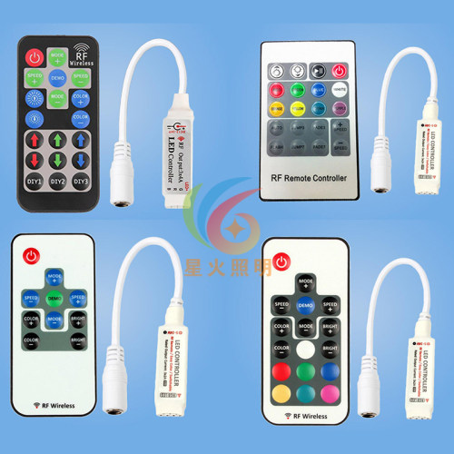 LED灯带RGB控制器七彩灯条调光器RF无线射频控制器5V12V24V遥控款
