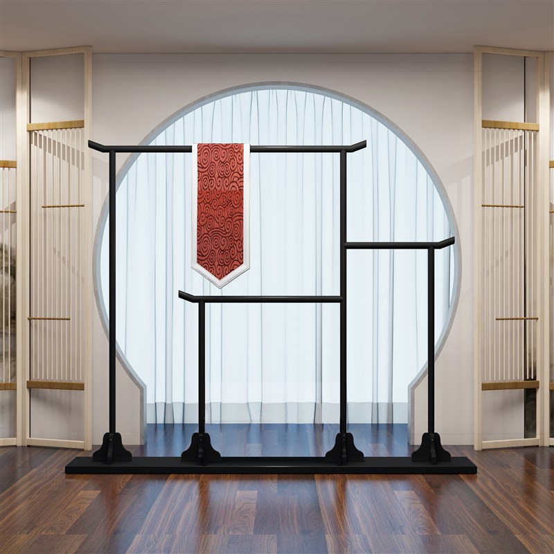 实木复古组合衣架落地新中式多层服装店展示架酒楼挂衣架中式木架