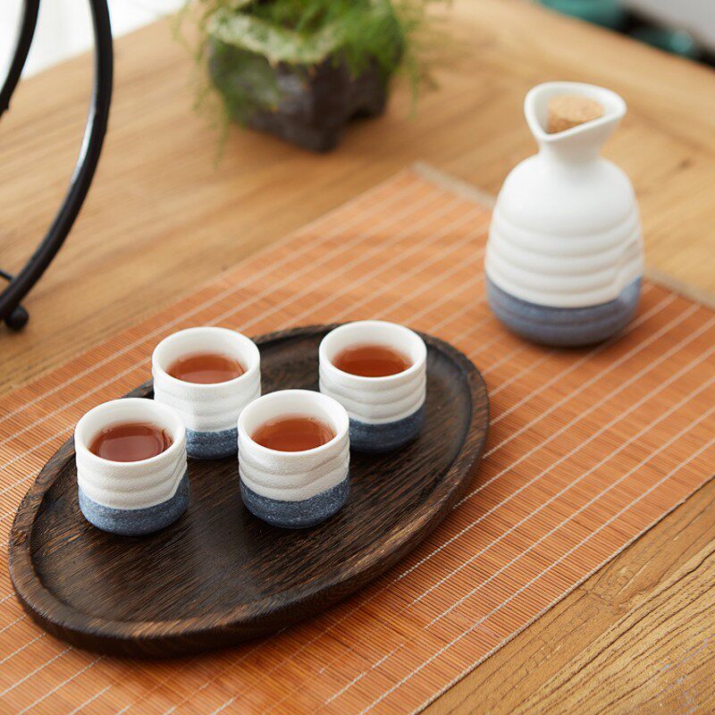 陶瓷日式家用清酒酒具套装一壶四杯白酒杯黄酒杯