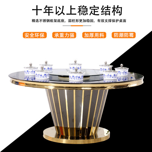 火锅桌子电磁炉一体餐馆用商用一人一锅火锅桌家用小火锅大圆桌