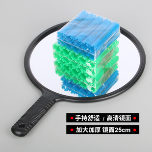 发廊后背镜理发师专用大号手镜专业美发镜子圆形手柄化妆后视镜子
