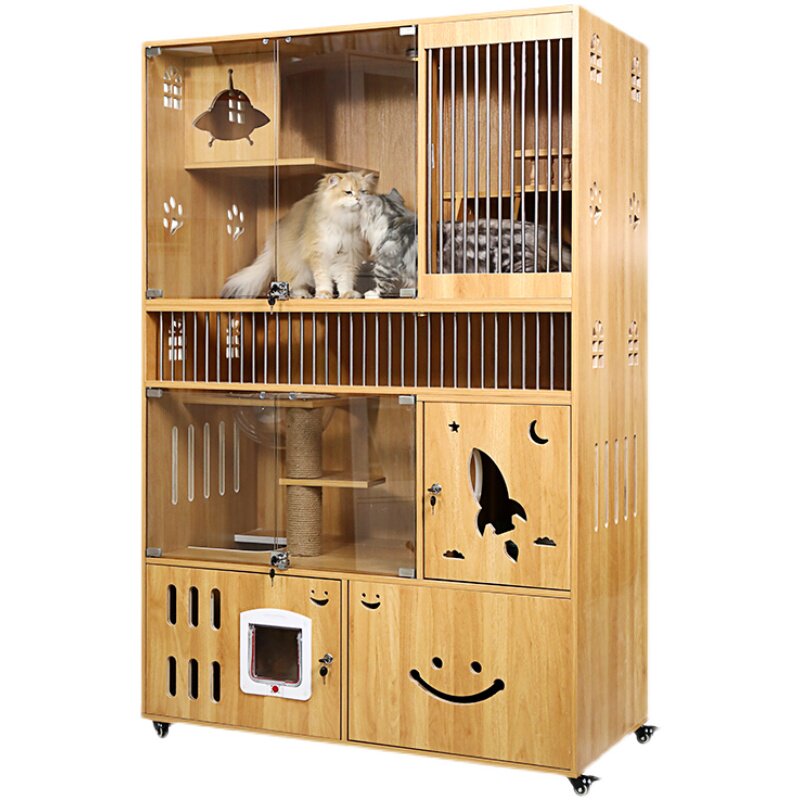 实木猫别墅猫笼宠物店繁殖繁育柜家用展示猫窝寄养笼猫屋定制猫柜