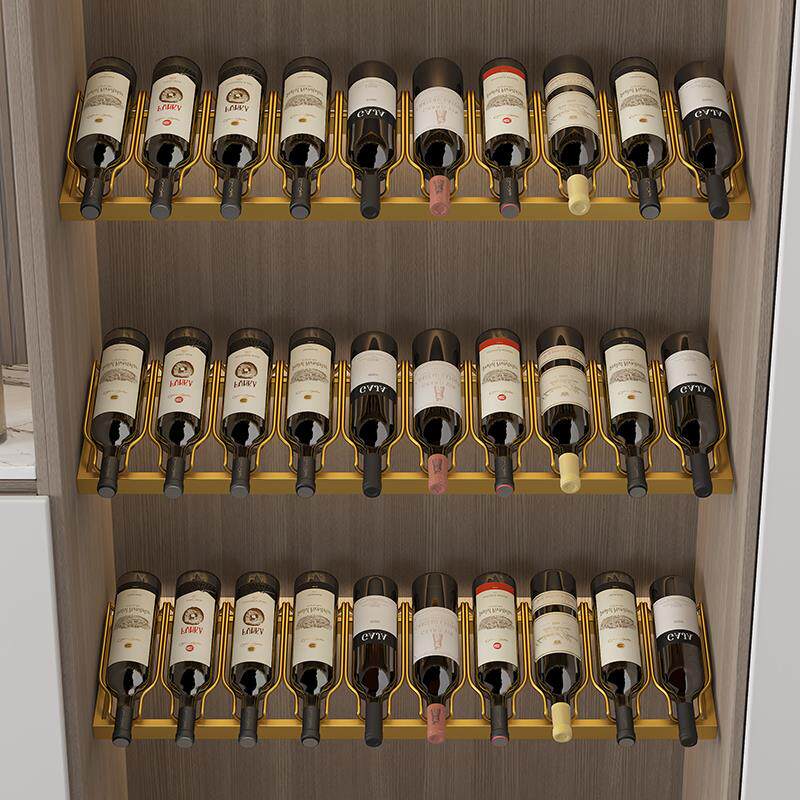 高端红酒架金属层架倒放葡萄酒装饰酒柜架子发光酒瓶层板支持定制
