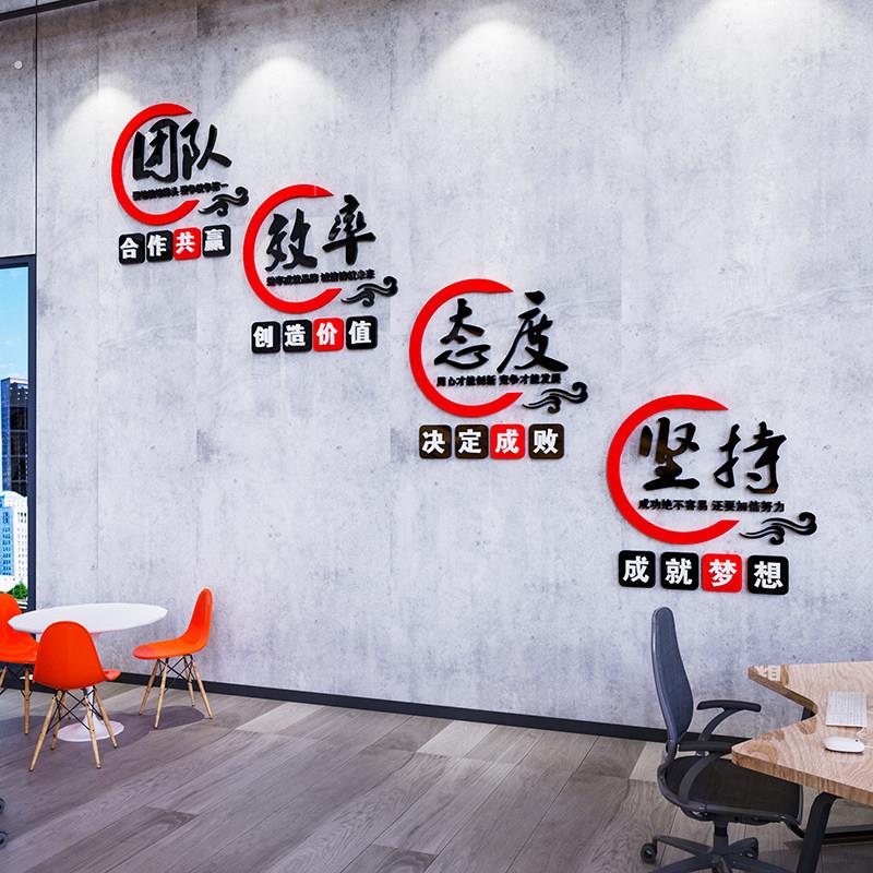 办公室楼梯墙面装饰走廊布置团队激励标语墙贴画公司企业文化背景