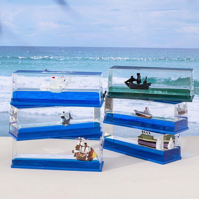 网红解压轮船流体漂流瓶入油海盗船航母漂浮小船摆件男生生日礼物