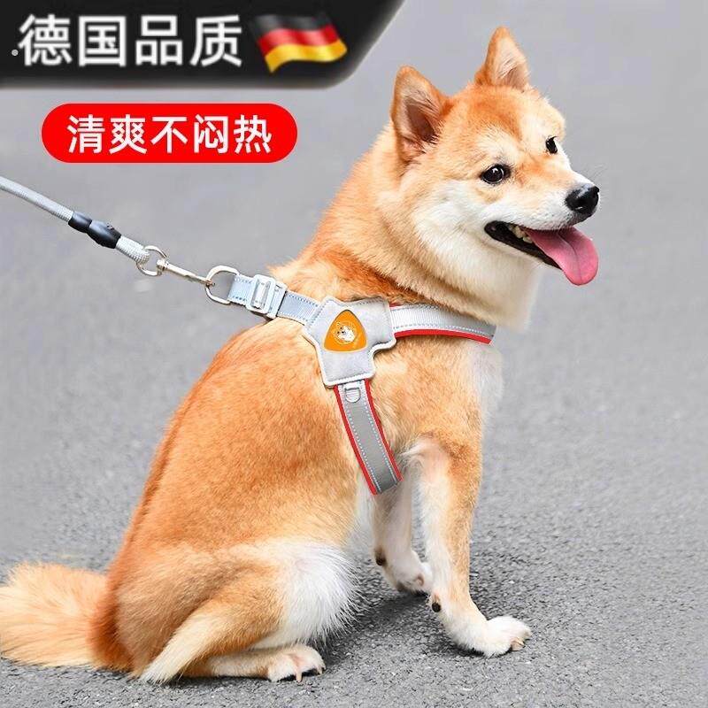 德国品质新款狗狗牵引绳胸抱婴袋背心式遛狗绳中小型柴犬犬法斗柯