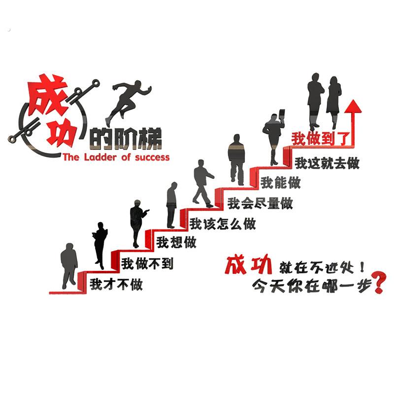 办公室装饰成功的阶梯壁贴画企业文化压克力激励口号励志标语