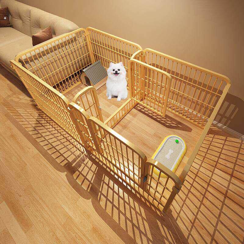 带厕所区宠物狗笼 室内中型犬围栏 可水洗狗窝带隔离门