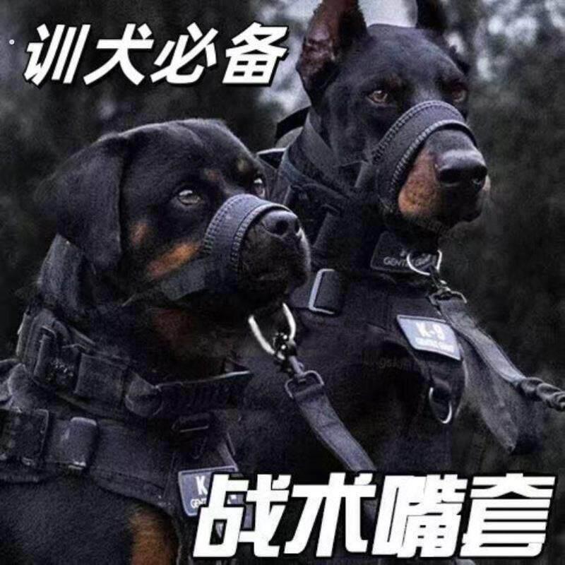 杜宾嘴套战 术防咬叫可喝水训练狗口套德牧马犬猎犬工作犬训练装