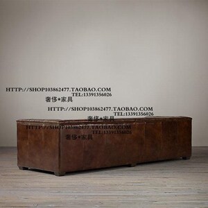 出口英国法式乡村风格纽扣铆钉油蜡皮三人位沙发样板房别墅家具