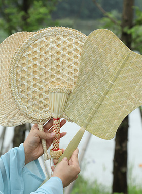 精编蒲草扇麦秸扇子手工编织老式大蒲扇芭蕉团扇草编夏季儿童随身
