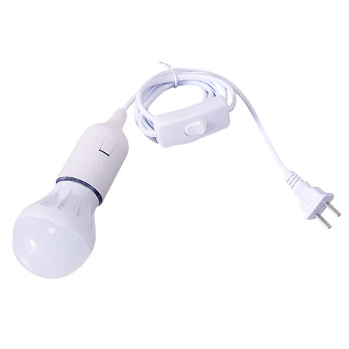 LED灯泡节能灯带线带开关插头小夜灯家用螺口E27灯座DIY吊灯头线