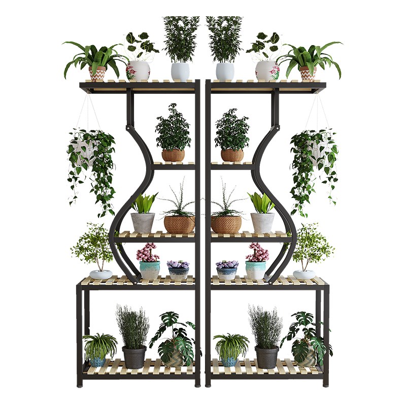 花架子客厅落地式2024新款铁艺隔断植物架简约家用花盆置物架定制
