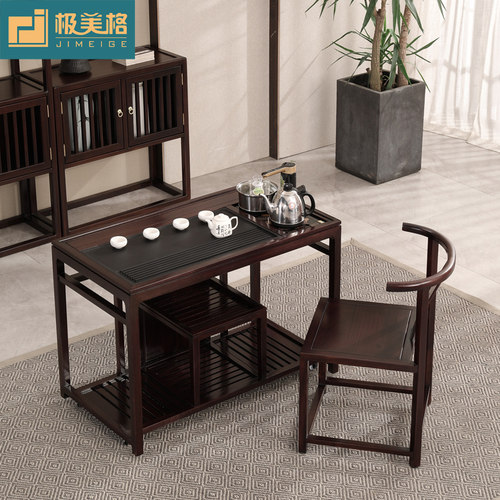 功夫茶桌家用小茶台实木移动茶车泡茶几桌茶具套装一体阳台小户型