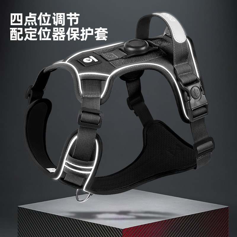 狗狗牵引绳柯基金毛多功能中大型犬宠物胸背带可调节反光大狗狗绳
