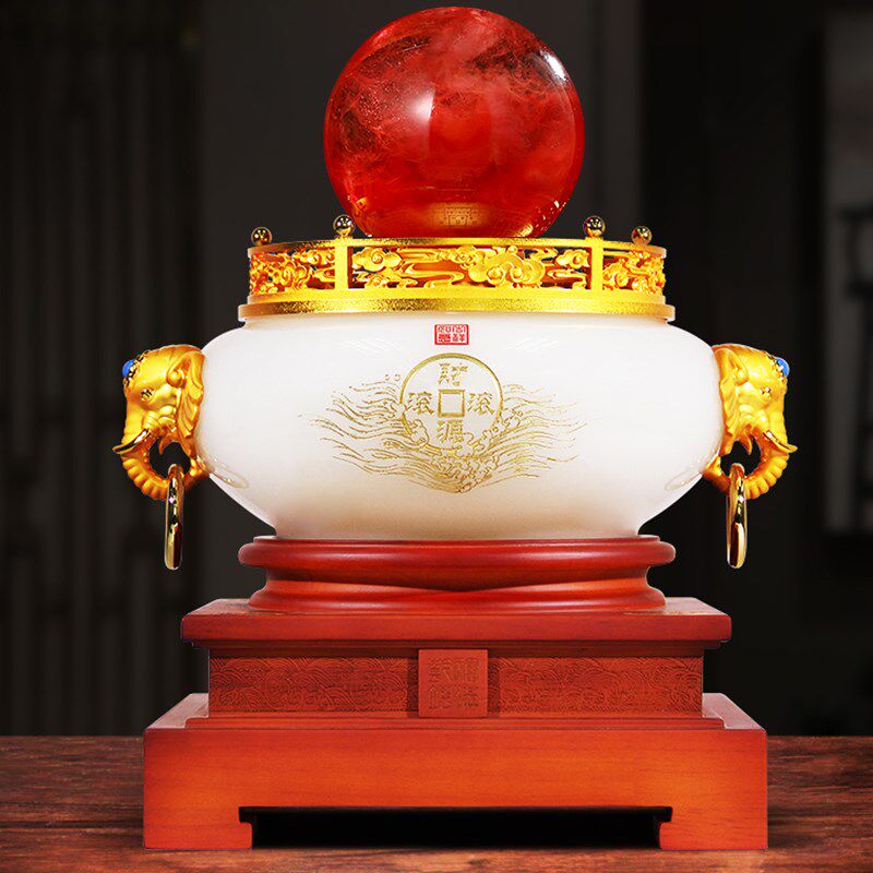 龙转乾坤生肖龙聚宝盆水晶球办公室摆件领导高档公司乔迁开业礼物