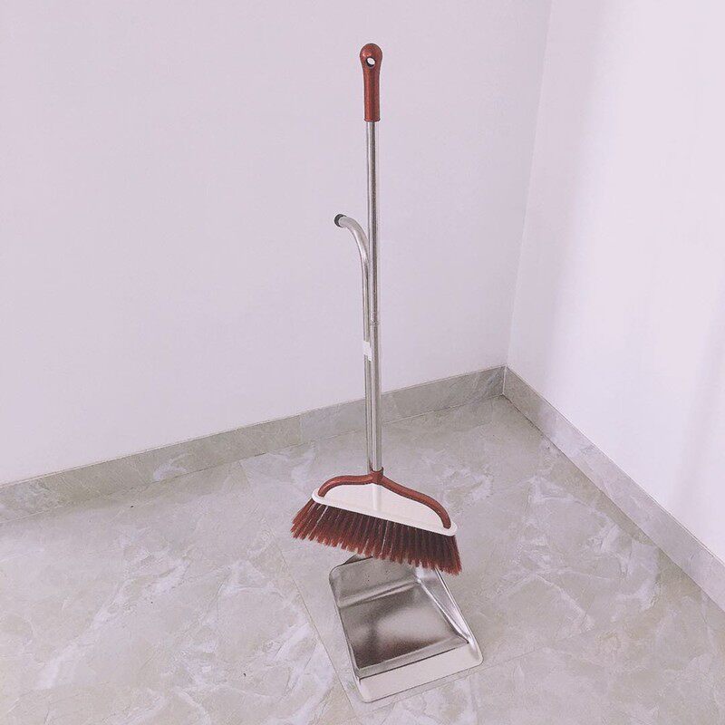 加厚不锈钢垃圾铲家用簸箕扫地垃圾灰斗撮箕畚斗撮子簸箕扫把套装