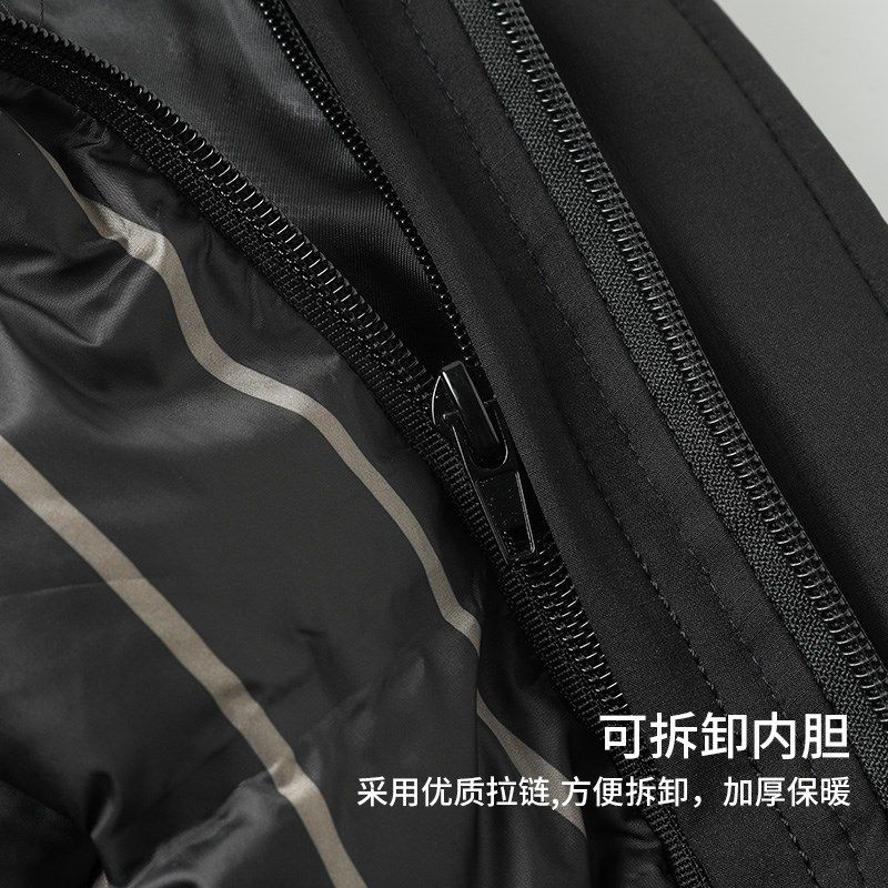 新款爸爸冬装棉衣可卸内胆中年男士保暖加厚防寒服中老年男装外套