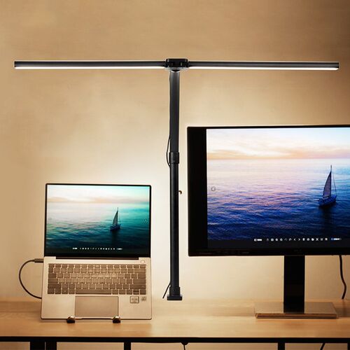 双头夹子护眼屏幕灯 LED桌面挂灯 办公室用USB供电照明灯